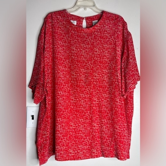 August Silk Women's Abstract Printed Boxy Blouse Top - 100% Silk - Size 3XL - Picture 4 of 7